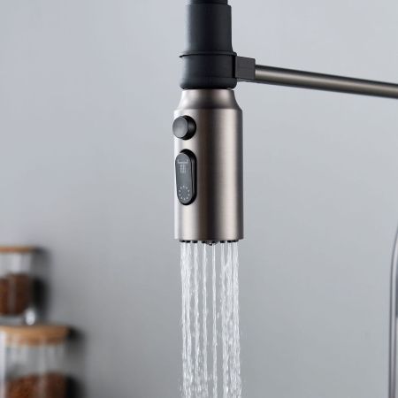 Смеситель для кухни Shevanik S123T-3 на мойку оружейная сталь