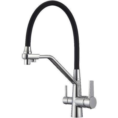 Смеситель для кухни D-Lin D159317 на мойку черный/хром