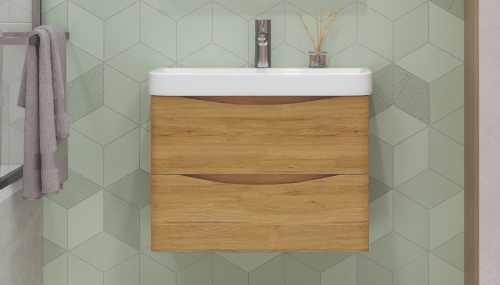 Тумба под раковину Velvex CLAY tpCLA.70.2Y-230 68х34х49 подвесная цвет дуб верона - фото 2