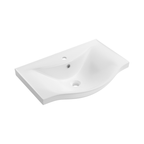 Раковина из сантехнического фарфора Wellsee Bisou 151204000 60х45 подвесная цвет белый глянцевый 1 отверстие под смеситель - фото 2
