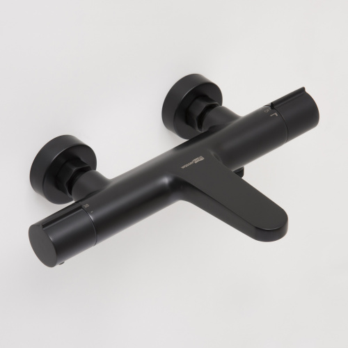 Смеситель для ванны и душа WasserKRAFT Elbe 7400 7411 Thermo настенный черный - фото 2