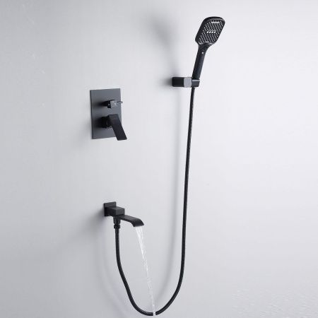 Душевая система Shevanik S4035H встраиваемая в стену цвет черный
