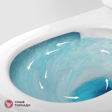 Унитаз подвесной Cezares STREAM CZR-2426-TH-TOR/SC белый с сиденьем микролифт безободковый смыв торнадо