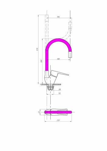 Смеситель для кухни FAUZT FZs-833-P129 на мойку хром - фото 3