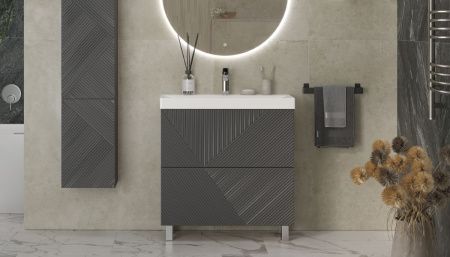 Тумба под раковину Velvex EDGE tn.EDG.9696.80.2Y графит 80х40 напольная цвет серый