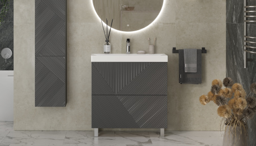 Тумба под раковину Velvex EDGE tn.EDG.9696.80.2Y графит 80х39х80 напольная цвет графит - фото 2