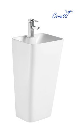 Раковина из сантехнического фарфора Cerutti SPA CT7830 40х40 напольная цвет белый 1 отверстие под смеситель