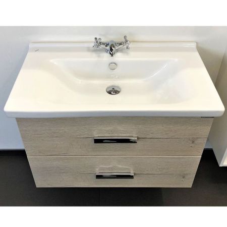 Тумба с раковиной Comforty Парма 00004143491CF 80х50 подвесная цвет серый