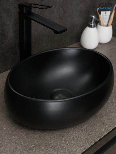 Раковина Gid Lago 40 см Bm9030ds (53384) накладная цвет черный матовый - фото 4
