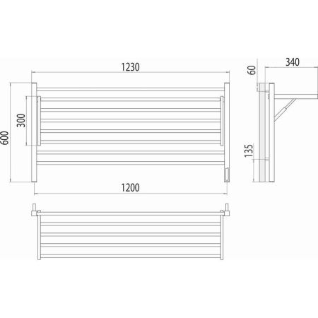 Полотенцесушитель электрический Terminus 4670078543332 125х60 хром