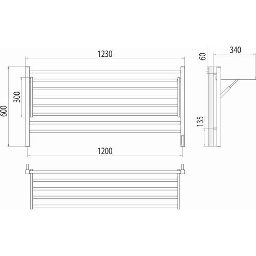 Полотенцесушитель Terminus 4670078543349 123х60 электрический черный - фото 3