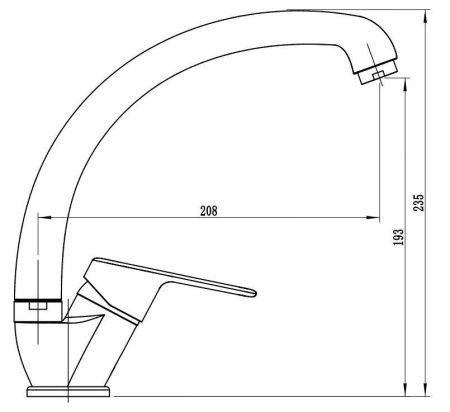 Смеситель для кухни Voda Wave WA03 на мойку хром