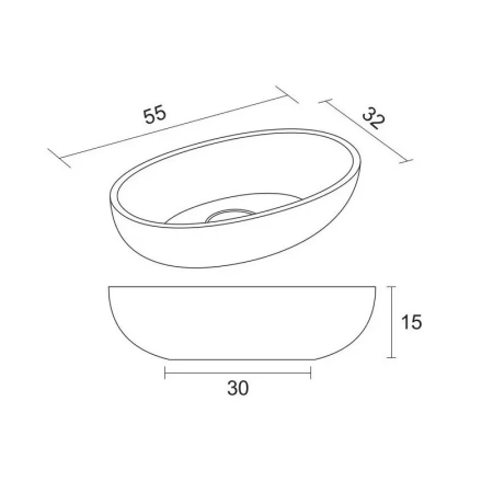 Раковина Riho ESCALA W W030001105 60х30 накладная цвет белый