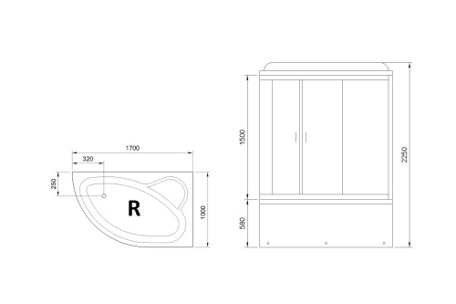 Душевой бокс Royal Bath ALP RB170ALP-C-R 170х100 - фото 3