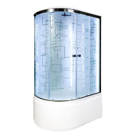 Душевая кабина AvaCan EM4511RLED+GM 110х80 асимметричная с крышей ориентация правая