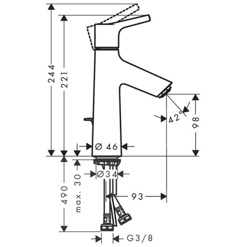 Смеситель Hansgrohe Talis S 72022000 на раковину хром - фото 2