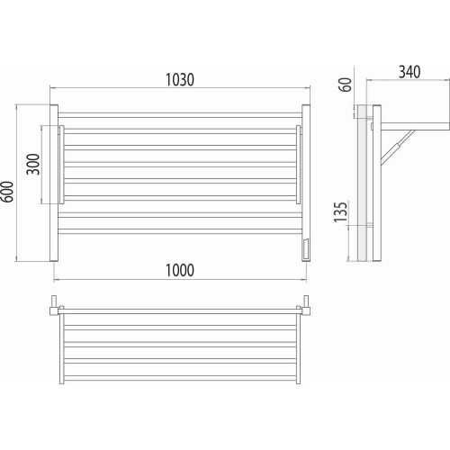 Полотенцесушитель Terminus 4670078543325 103х60 электрический черный - фото 3