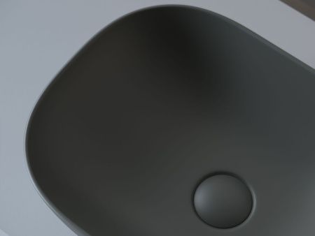 Раковина из сантехнического фарфора Ceramica Nova ELEMENT CN6009MDH 50х30 накладная цвет черный без отверстий под смеситель