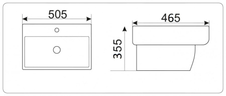 Раковина из санфаянса CeramaLux NB164 51х47 подвесная цвет белый 1 отверстие под смеситель