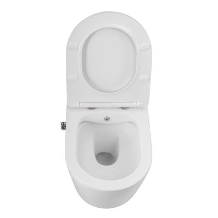 Унитаз подвесной Art&Max Zoe AM9322C1CHR/SC белый с сиденьем микролифт каскадный смыв