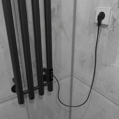 Полотенцесушитель Altasan АргоЛюкс АргоЛюкс12021ЧМ подвесной 21х120 электрический черный муар - фото 4