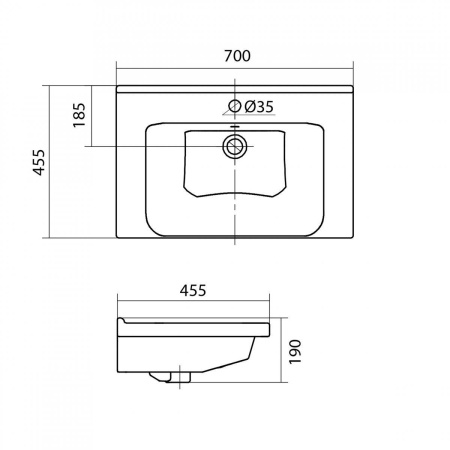 Раковина керамическая Onika Миранда 1WH302250 70х46 накладная цвет белый 1 отверстие под смеситель