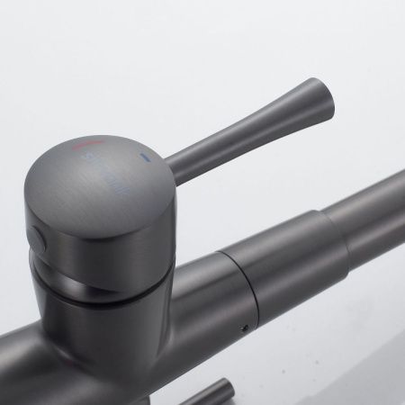 Смеситель для кухни Shevanik S528T на мойку оружейная сталь