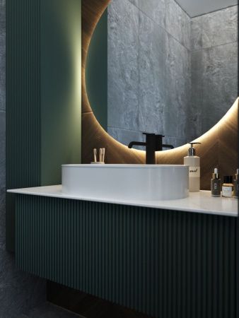 Тумба со столешницей La Fenice TERRA NFNC-01-TER-G-80-3-GG 80х50 подвесная цвет синий/серый