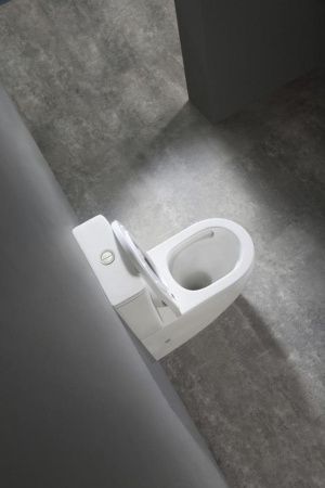 Унитаз напольный с бачком CeramaLux TR2178-1 белый с сиденьем микролифт смыв торнадо