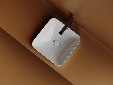 Раковина из сантехнического фарфора Ceramica Nova ELEMENT CN6077 44х44 встраиваемая цвет белый без отверстий под смеситель