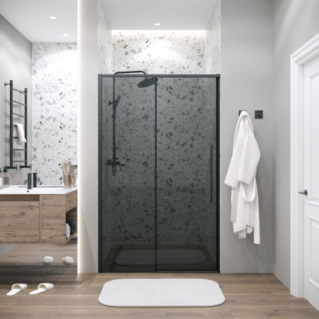 Душевая дверь Grossman Galaxy 100.K33.01.100.21.10 100х195 стекло тонированное профиль черный матовый