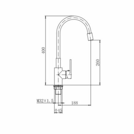 Смеситель для кухни Fashun A4253+B05 на мойку хром/зеленый