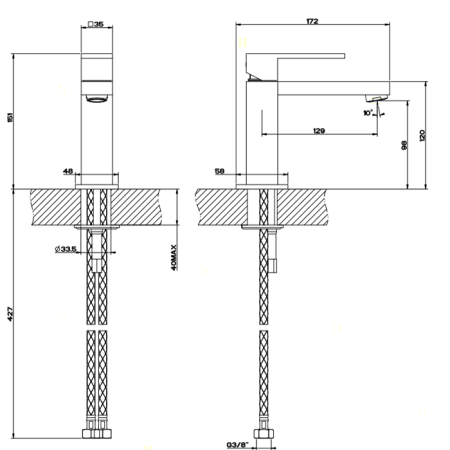 Смеситель Gessi Rettangolo 20002#031 на раковину хром
