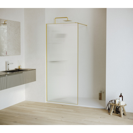 Душевая перегородка RGW Walk In 06100809-156 90х195 стекло рифленое профиль золото глянцевое