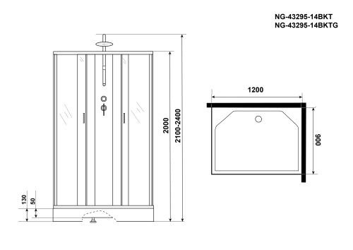 Душевая кабина Niagara Classic 432953QBKTG 120х90 прямоугольная - фото 5
