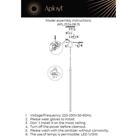 Светильник подвесной Aployt Gabi (Габи) APL.0124.06.15