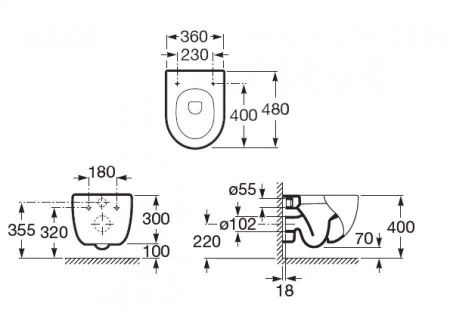 Чаша унитаза подвесная Roca Meridian 7346248000 цвет белый без сиденья смыв торнадо