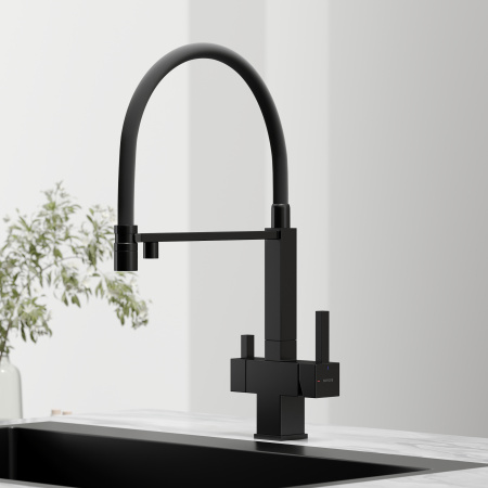 Смеситель для кухни Sancos Moro SC4006MB на мойку черный матовый/черный