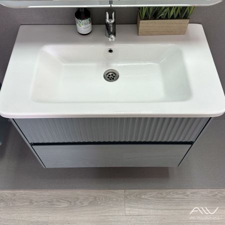 Тумба с раковиной Alavann Wave ALV1113000 80х50 подвесная цвет серый