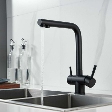 Смеситель для кухни Shevanik S468H на мойку черный