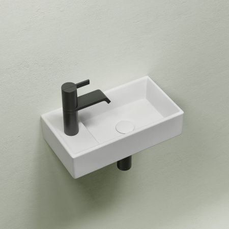 Раковина из сантехнического фарфора Ceramica Nova ELEMENT CN6051RMW 40х20 подвесная цвет белый 1 отверстие под смеситель