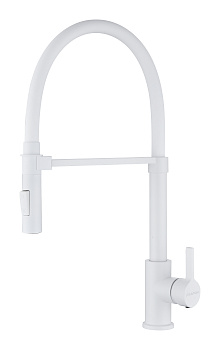 Смеситель для кухни Paulmark HALT Ha214021-431 на раковину белый матовый без термостата