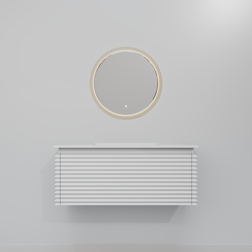 Тумба с раковиной+зеркало ArtDecco Jacqueline (Жаклин) AJC10W34S2M0 100x45x40 подвесная цвет белый - фото 3