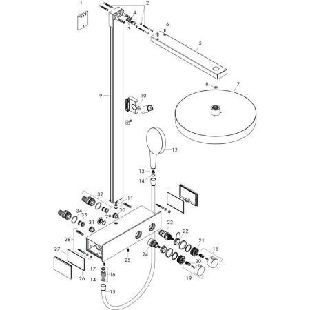 Душевая стойка Hansgrohe Rainfinity Showerpipe 360 26853000 настенная цвет хром с термостатом