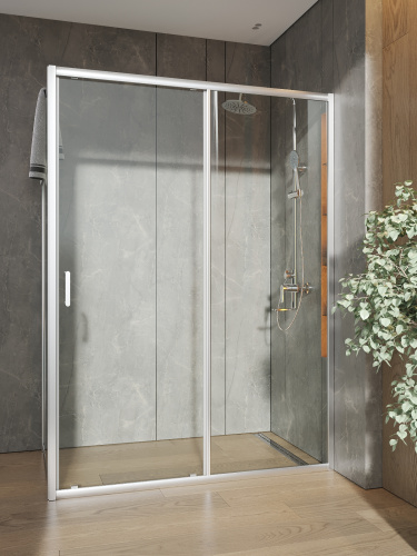 Душевой уголок Orange E23-14080TCR 140х79 стекло прозрачное профиль хром глянцевый без поддона - фото 5