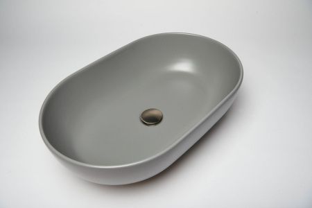 Раковина из сантехнического фарфора Galassia Dream 7308GM 60х40 накладная цвет серый