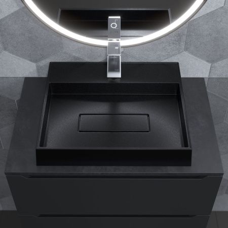 Раковина из искусственного камня Uperwood Tanos Quartz 291030050 50х40 накладная цвет черный