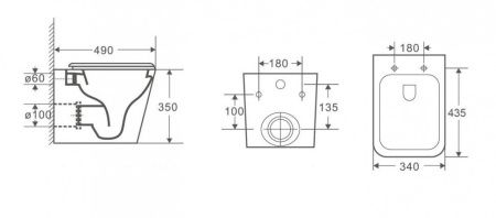 Унитаз подвесной CeramaLux 5171 белый с сиденьем микролифт каскадный смыв