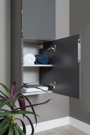 Шкаф-пенал Aquanet Алвита 00240197 35х31х158 подвесной цвет серый