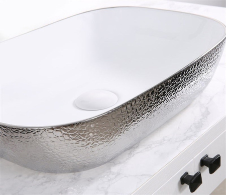 Раковина из санфаянса CeramaLux D1333H021 46х33 накладная цвет белый